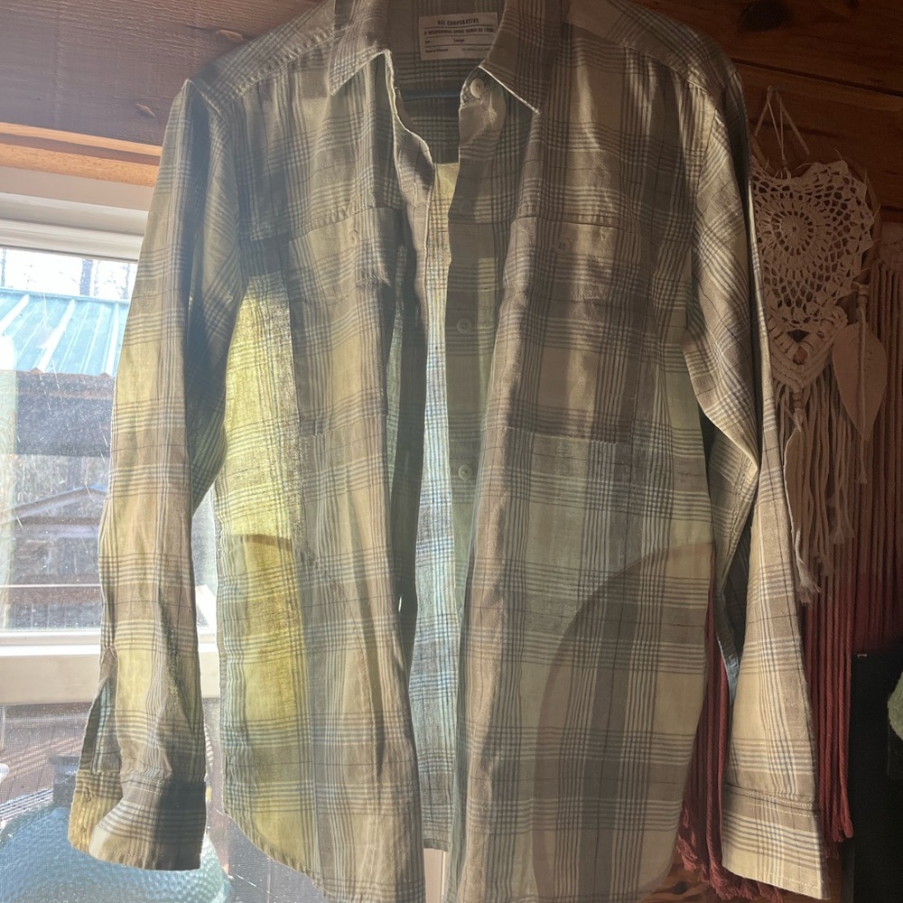 REI Plaid Button-Up Shirt Hemp/cotton
